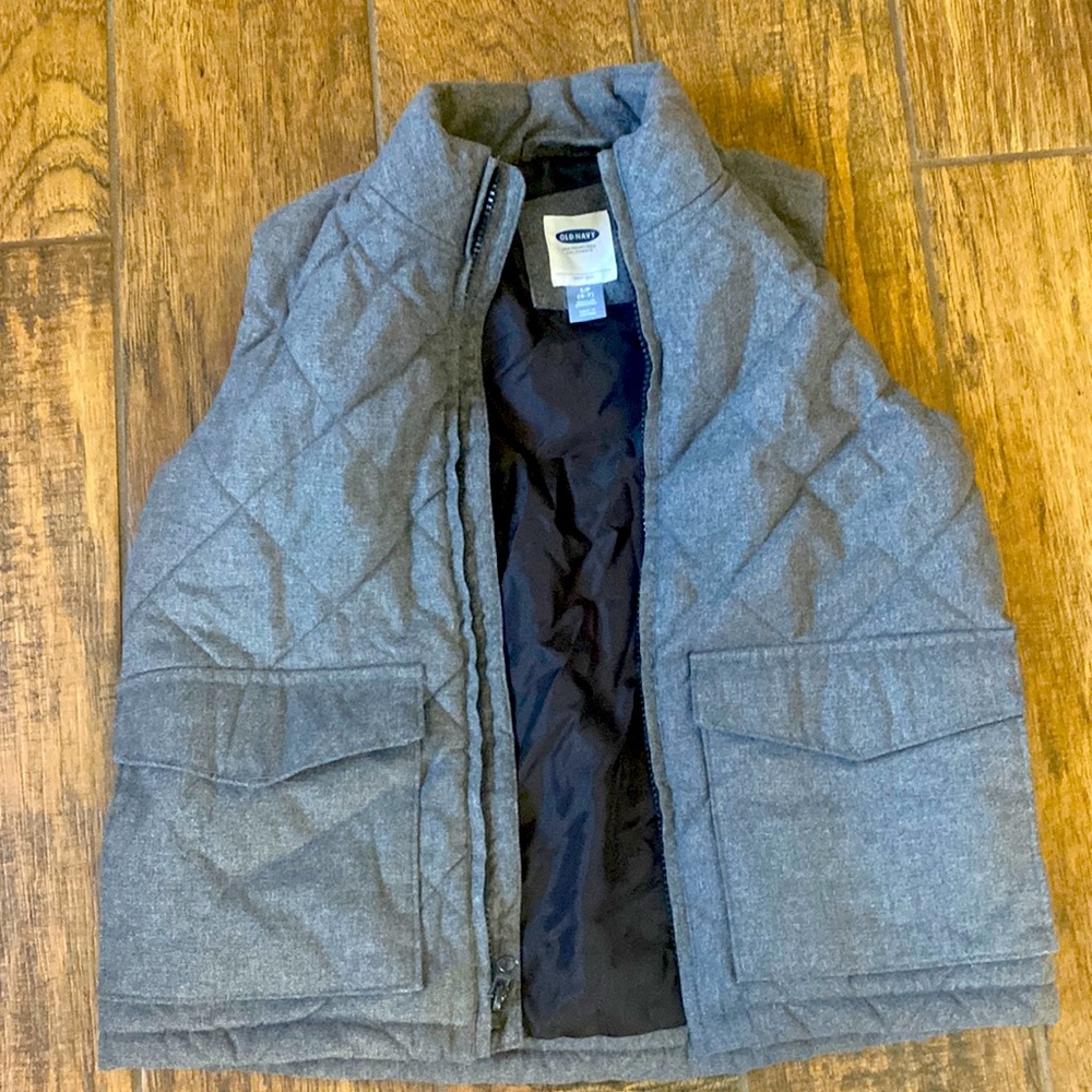 Boys wool look puffer vest